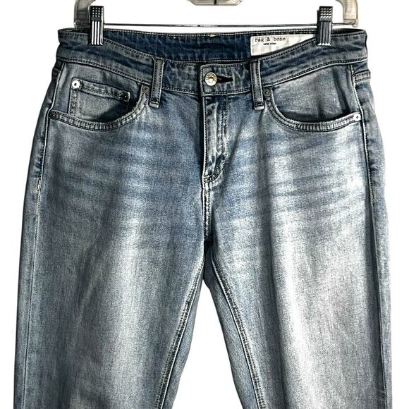 Rag & Bone Dre Low-Rise Slim Boyfriend Jeans Size 26 Whitehaven Distressed - Picture 3 of 9